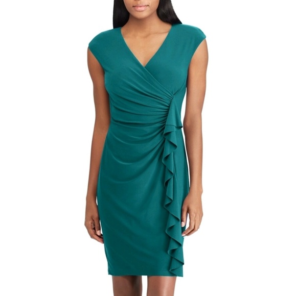 Chaps Dresses & Skirts - NWT Chaps Ruffled Surplice Sheath Dress